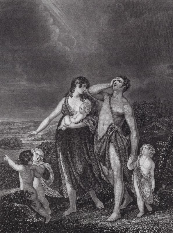 Odejście Kaina, Księga Rodzaju, rozdz. 4, w. 16 (rycina) autorstwa Henry (after) Singleton