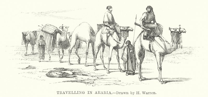 Podróżowanie po Arabii (grawerowanie) autorstwa Henry (after) Warren