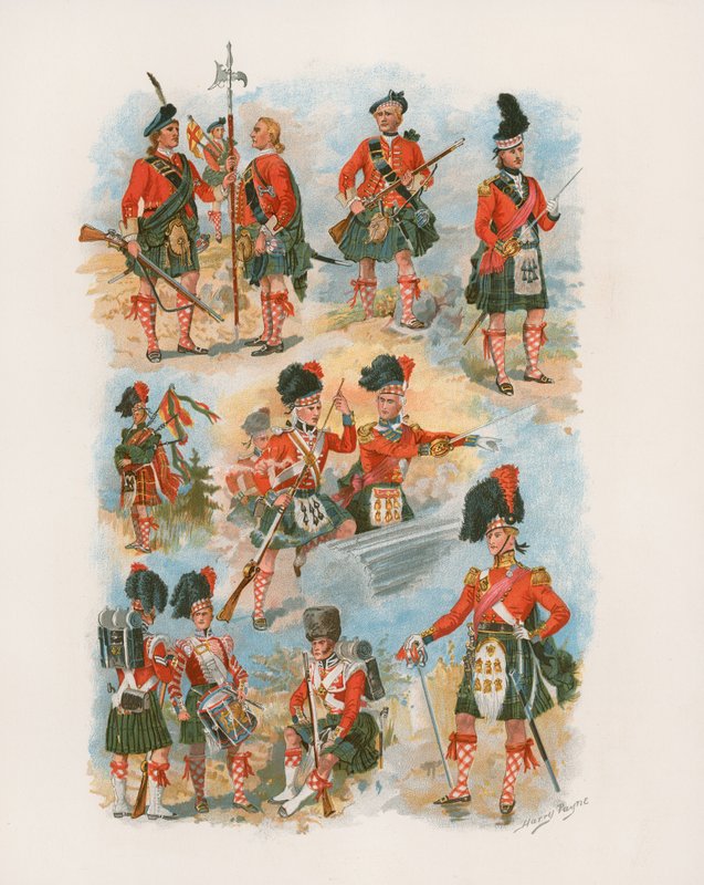42nd Royal Highlanders Czarny zegarek (chromolitho) autorstwa Henry A. Payne