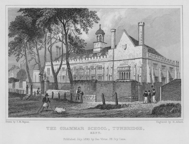 Grammar School, Tunbridge, Kent (grafika) autorstwa Henry Adlard