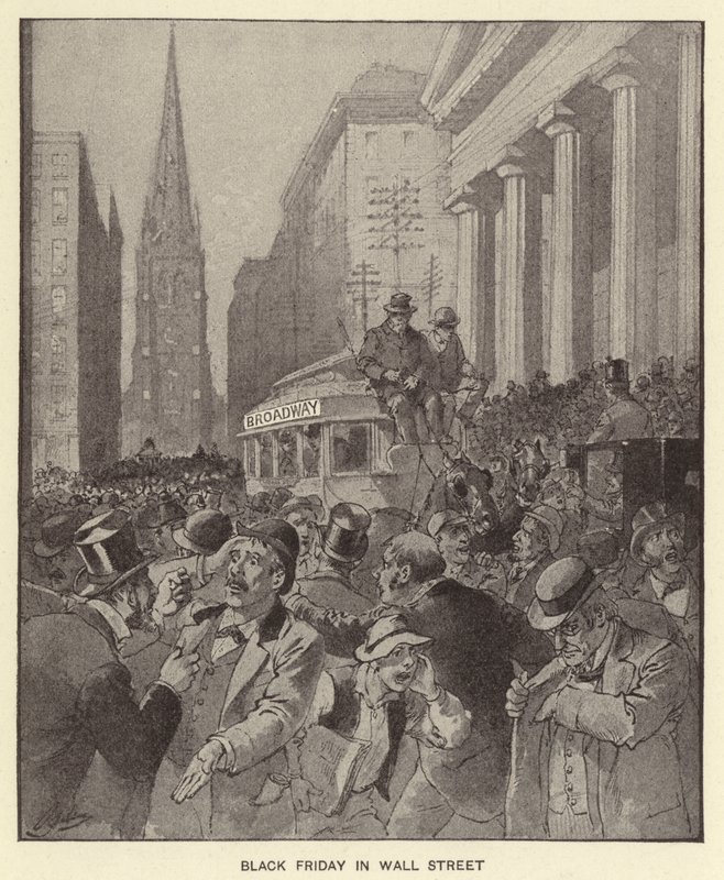 Czarny piątek na Wall Street (lito) autorstwa Henry Alexander (after) Ogden