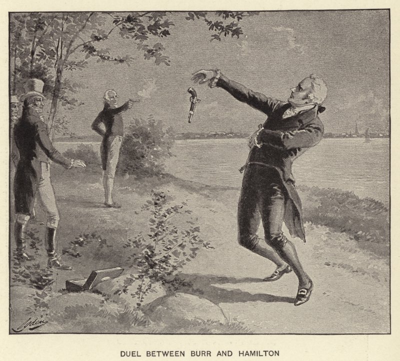 Pojedynek Burra i Hamiltona (lito) autorstwa Henry Alexander (after) Ogden