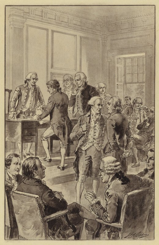 Podpisanie Deklaracji Niepodległości, 4 lipca 1776 (lito) autorstwa Henry Alexander (after) Ogden