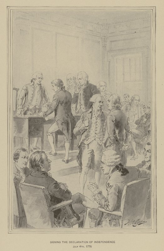 Podpisanie Deklaracji Niepodległości, 4 lipca 1776 (lito) autorstwa Henry Alexander (after) Ogden