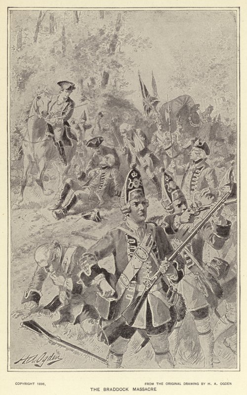 Masakra w Braddocku (litografia) autorstwa Henry Alexander (after) Ogden
