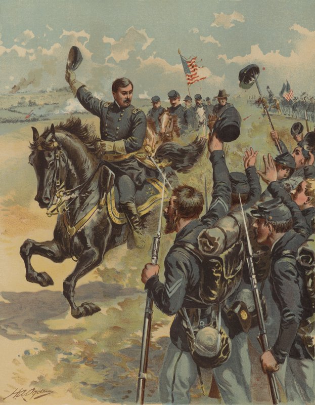 Generał McClellan w bitwie pod Antietam, Maryland, wojna secesyjna, 17 września 1862 r autorstwa Henry Alexander Ogden