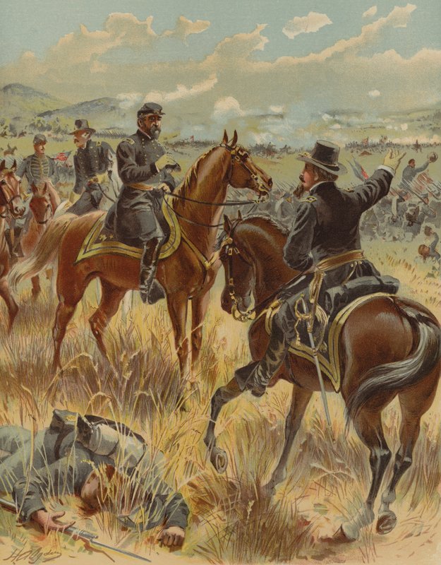 Generał Meade w bitwie pod Gettysburgiem, Pensylwania, wojna secesyjna, 2 lipca 1863 r autorstwa Henry Alexander Ogden
