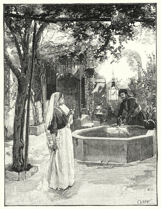 Dziedziniec domu w Damaszku (lito) autorstwa Henry Andrew Harper