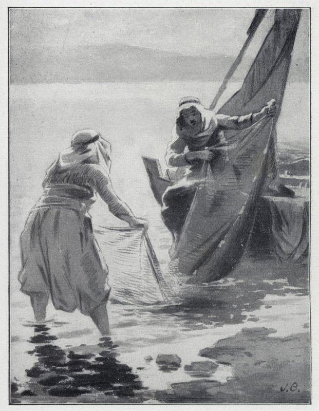 Siatki do prania na Jeziorze Galilejskim (lito) autorstwa Henry Andrew Harper