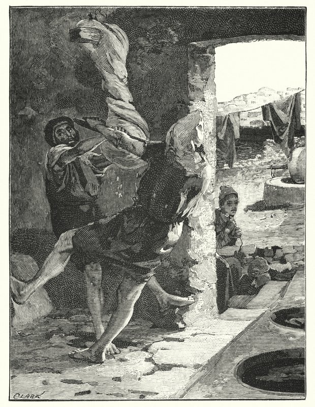 Wyżymanie skóry w Joppa (lito) autorstwa Henry Andrew Harper