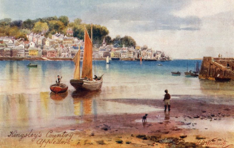 The Harbour, Appledore (kolorowa litografia) autorstwa Henry B. (after) Wimbush