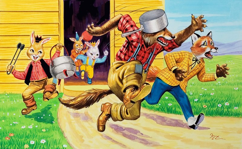 Brer Rabbit, przyjaciele i rondle autorstwa Henry Charles Fox