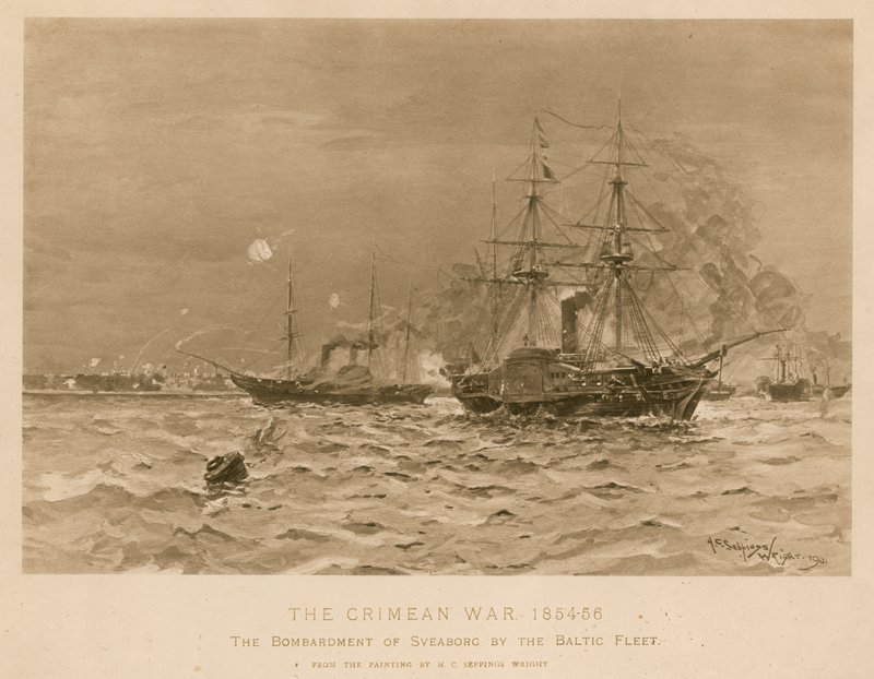 Bombardowanie Sveaborg przez brytyjską flotę bałtycką, wojna krymska autorstwa Henry Charles Seppings Wright
