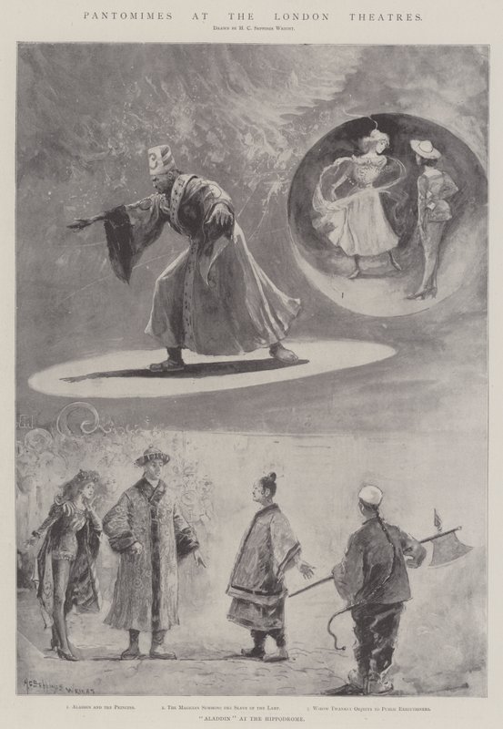 Pantomimy w londyńskich teatrach (lito) autorstwa Henry Charles Seppings Wright