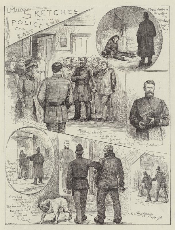 Szkice z policją na East Endzie autorstwa Henry Charles Seppings Wright