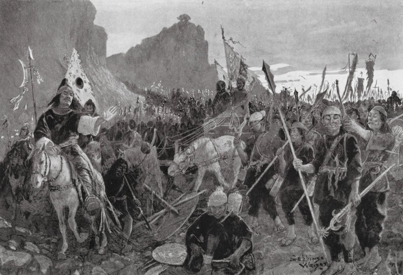 Żołnierze z "bitami" w ustach (litografia) autorstwa Henry Charles Seppings Wright
