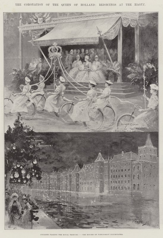 Koronacja Królowej Holandii, Radość w Hadze autorstwa Henry Charles Seppings Wright