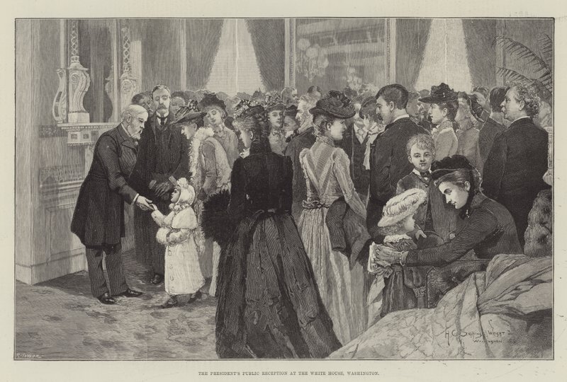 Publiczne przyjęcie prezydenta w Białym Domu w Waszyngtonie autorstwa Henry Charles Seppings Wright