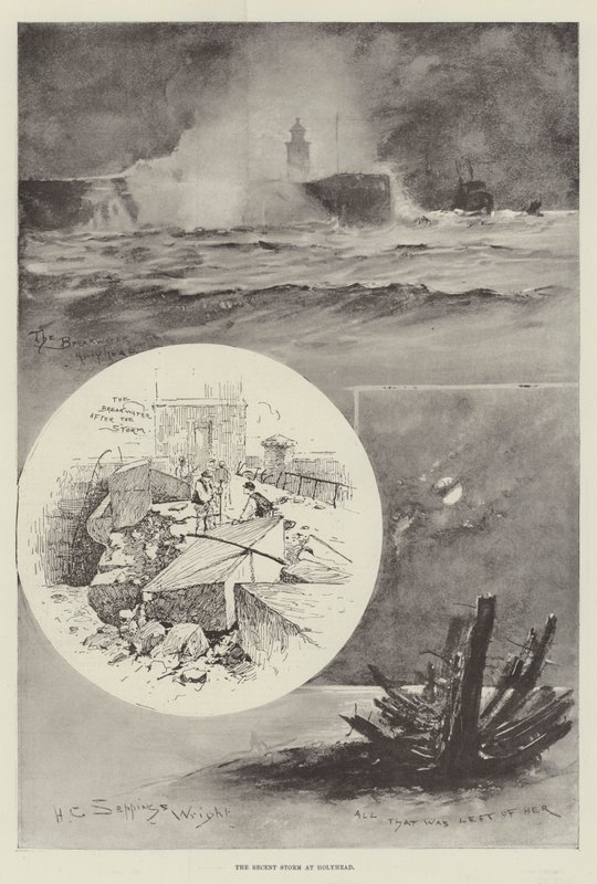 Niedawna burza w Holyhead autorstwa Henry Charles Seppings Wright