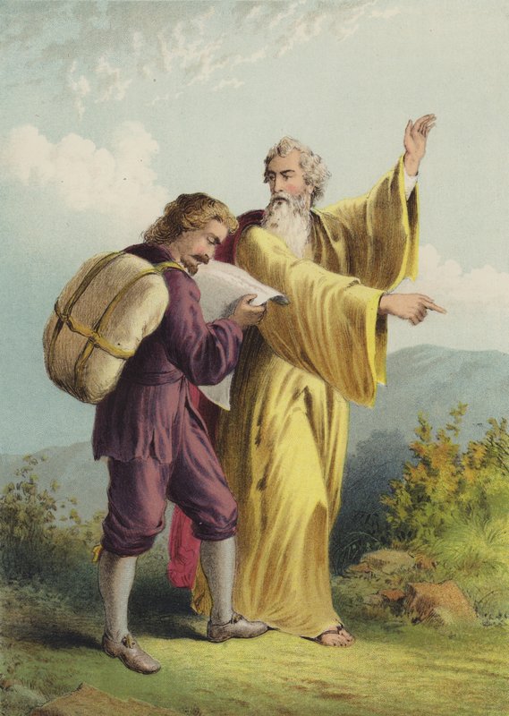 Chrześcijanin i Ewangelista (chromolitho) autorstwa Henry Courtney Selous