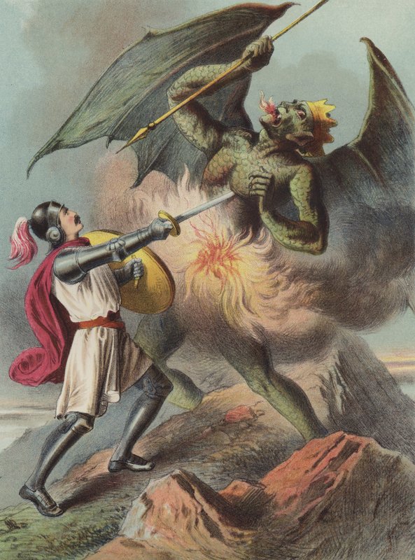 Christian zabija Appolyona (chromolitho) autorstwa Henry Courtney Selous