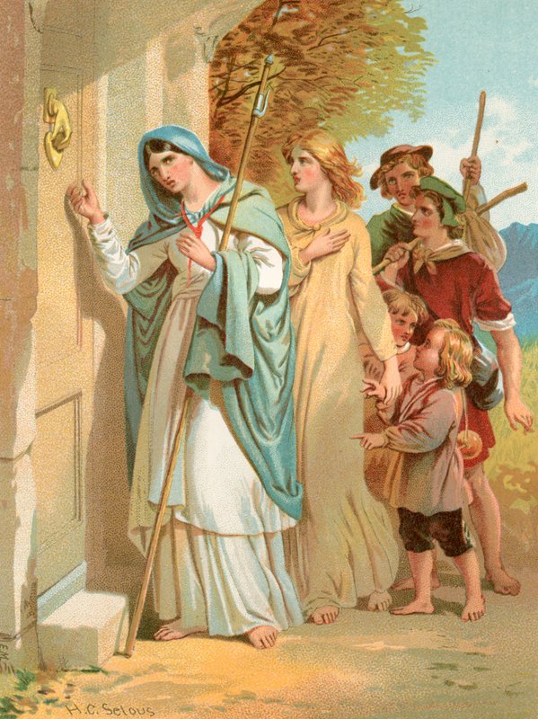 Christiana puka do drzwi tłumacza autorstwa Henry Courtney Selous