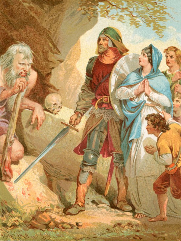 Giant Maul przechwytuje Pielgrzymów autorstwa Henry Courtney Selous