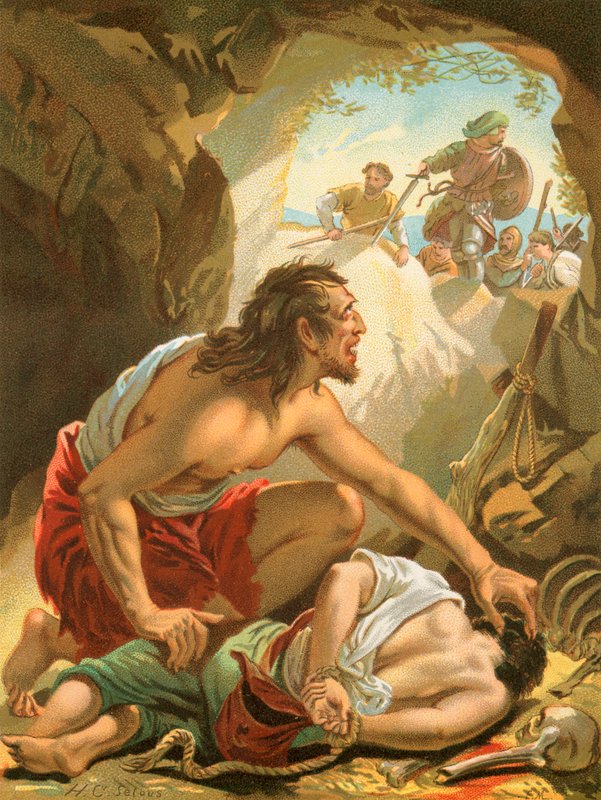 Wielkie serce ratuje słaby umysł przed Giant Slay-Good autorstwa Henry Courtney Selous