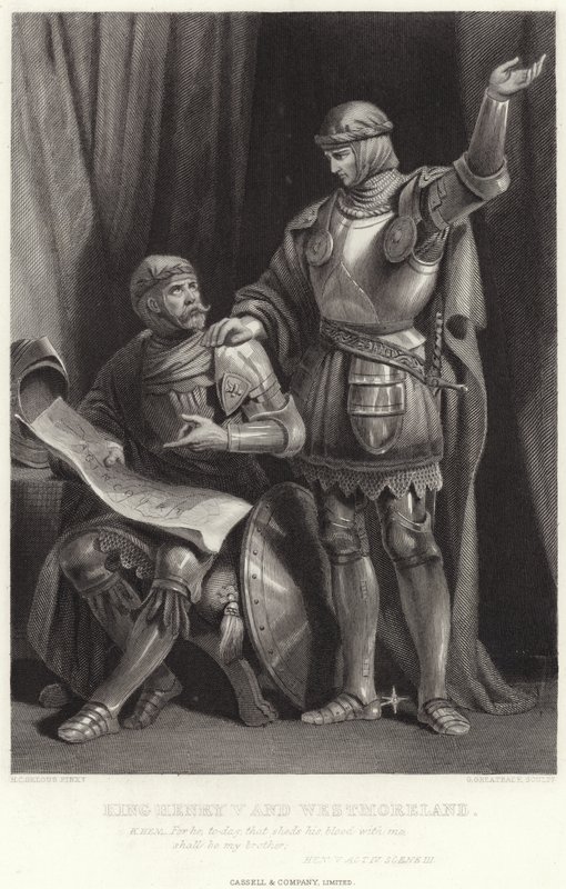Król Henryk V i Westmoreland, Hen V, Akt IV, Scena III autorstwa Henry Courtney Selous