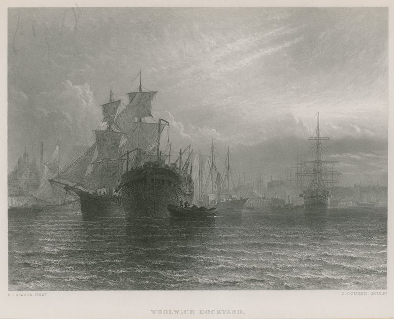 Stocznia w Woolwich autorstwa Henry Dawson
