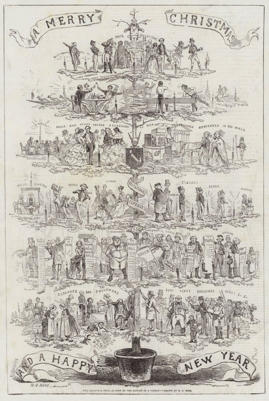Choinka widziana przez ojca rodziny autorstwa Henry George Hine