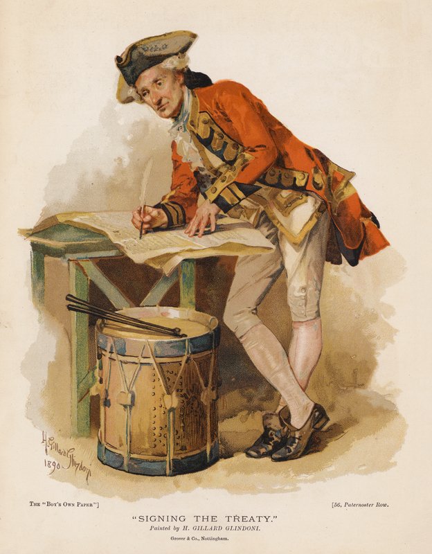 Podpisanie traktatu (chromolitho) autorstwa Henry Gillard (after) Glindoni