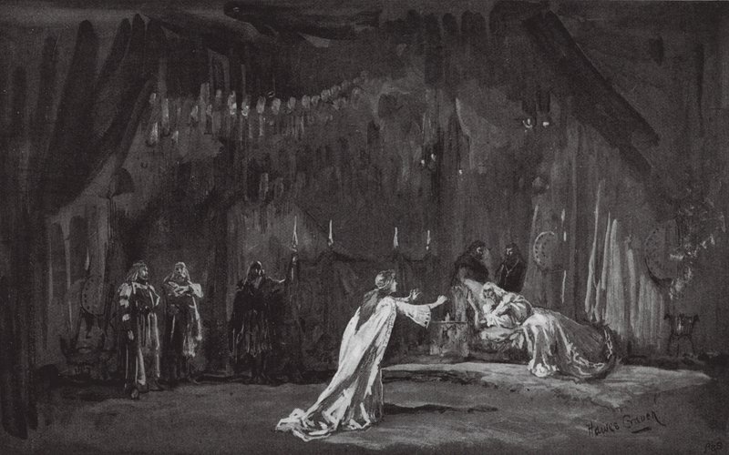 Scena z Króla Leara (litografia) autorstwa Henry Hawes Craven Green