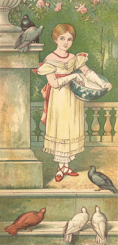 Księżniczka i jej gołębie (kolor lito) autorstwa Henry Hetherington Emmerson