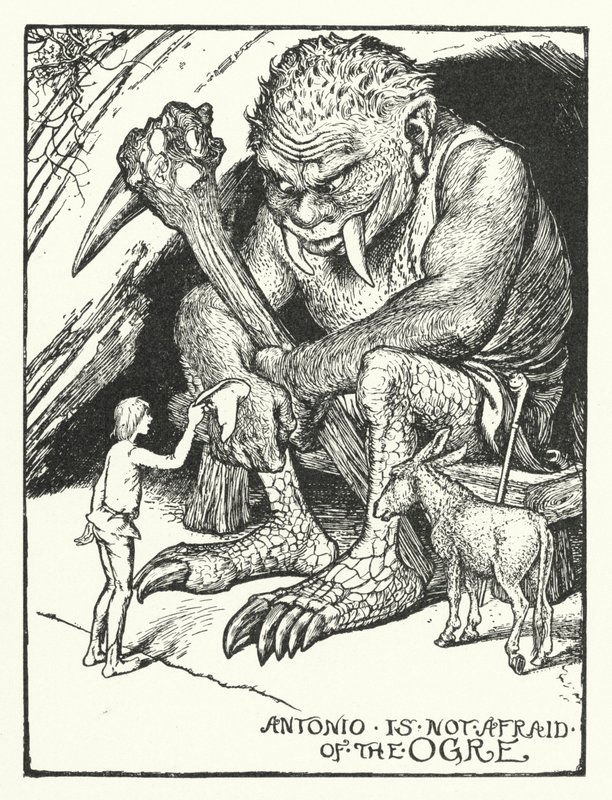 Antonio nie boi się wilkołaka (rycina) autorstwa Henry Justice Ford