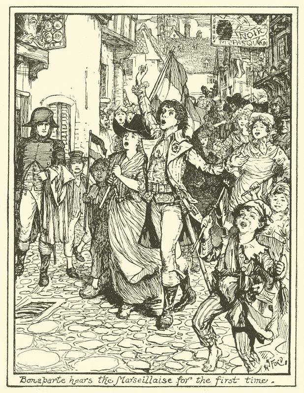 Bonaparte po raz pierwszy słyszy Marsyliankę autorstwa Henry Justice Ford