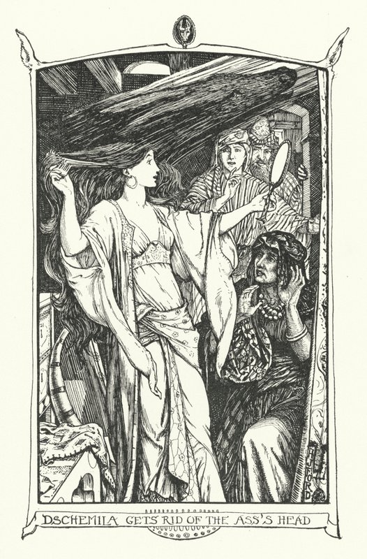 Dschemila pozbywa się głowy osła (grawerunek) autorstwa Henry Justice Ford