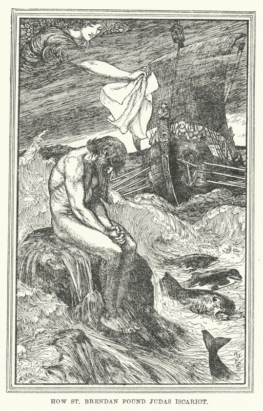 Jak św. Brendan znalazł Judasza Iskariotę (lito) autorstwa Henry Justice Ford