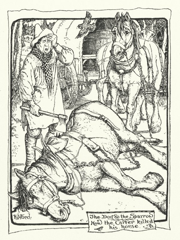 Jak Carter zabił swojego konia (rycina) autorstwa Henry Justice Ford