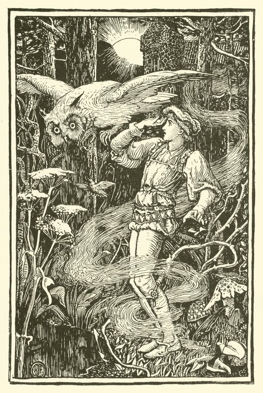 Jorinde i Joringel (grawerowanie) autorstwa Henry Justice Ford