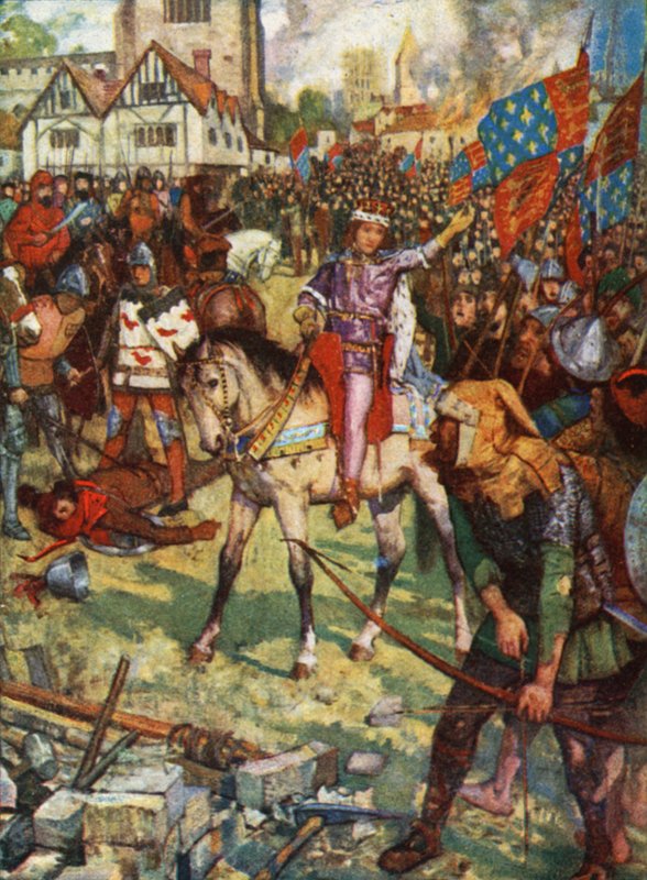 Król Ryszard II i Watt Tyler autorstwa Henry Justice Ford