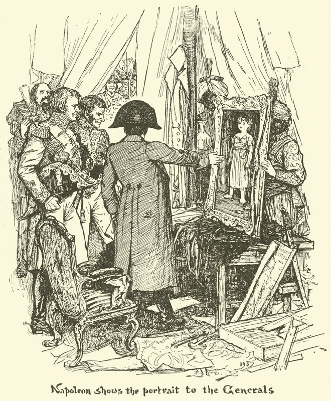 Napoleon pokazuje portret generałom autorstwa Henry Justice Ford