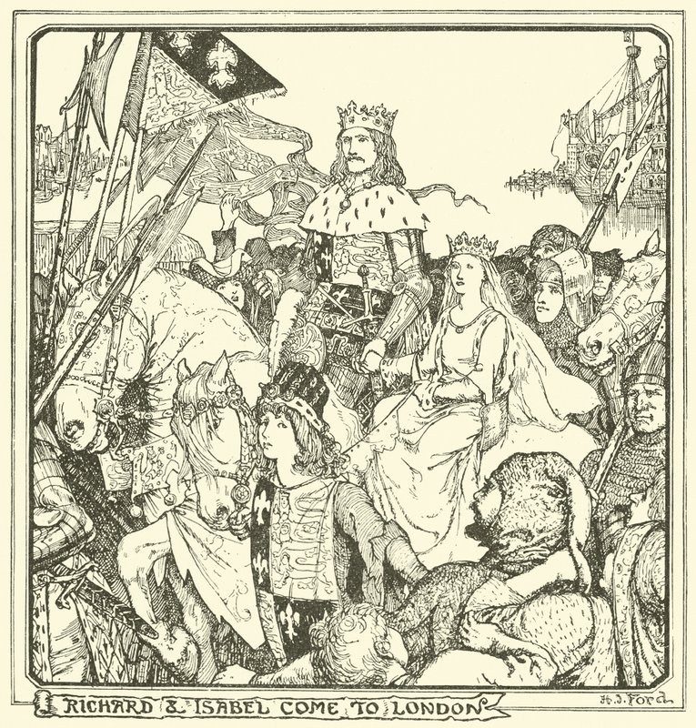 Richard i Isabel przyjeżdżają do Londynu autorstwa Henry Justice Ford