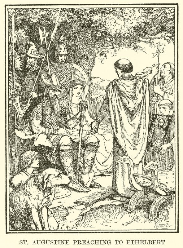 Św. Augustyn przemawia do Ethelberta autorstwa Henry Justice Ford