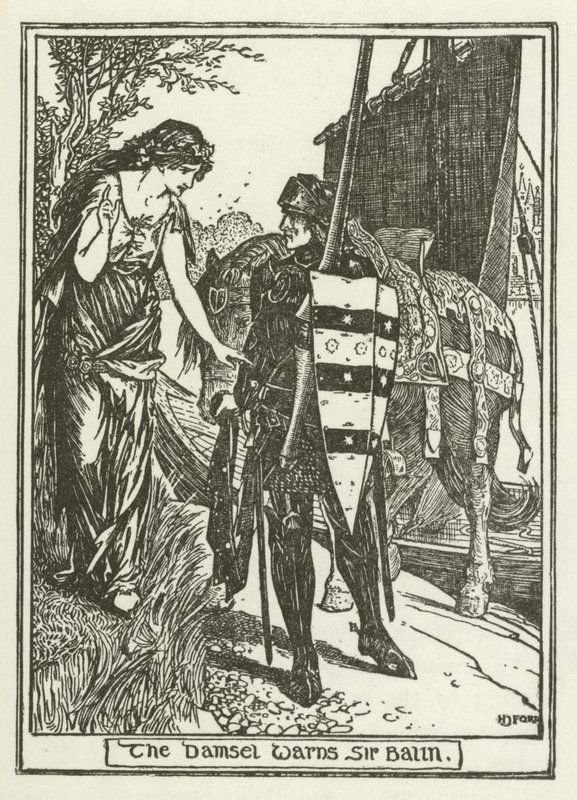 Dama ostrzega Sir Balina autorstwa Henry Justice Ford