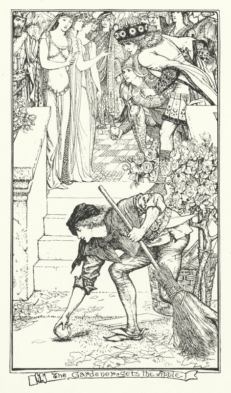 Ogrodnik dostaje jabłko (grawerunek) autorstwa Henry Justice Ford