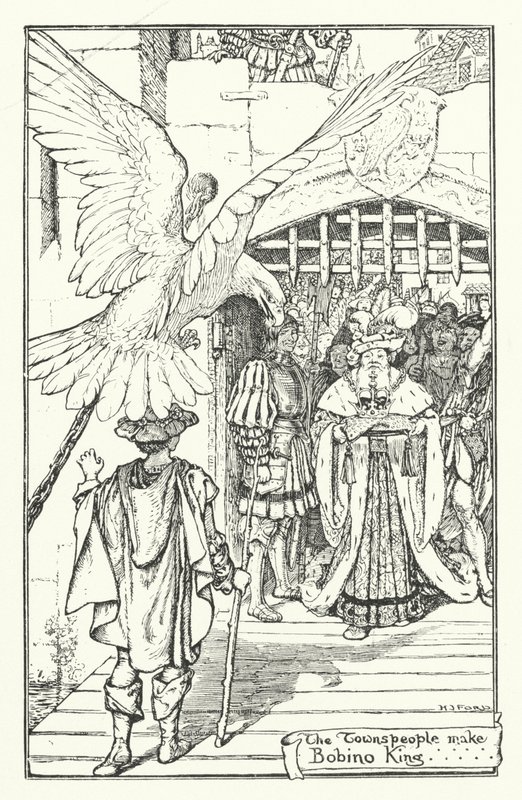 Mieszczanie czynią Bobino królem (rycina) autorstwa Henry Justice Ford