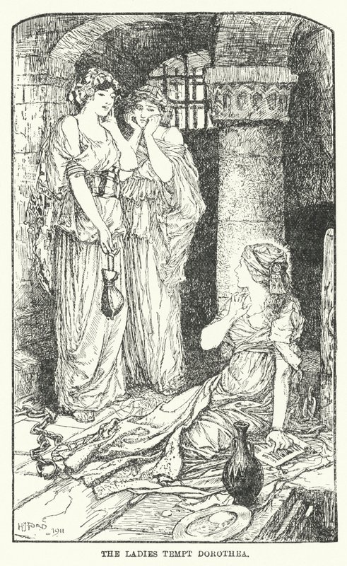 Panie kuszą Dorotheę (lito) autorstwa Henry Justice Ford