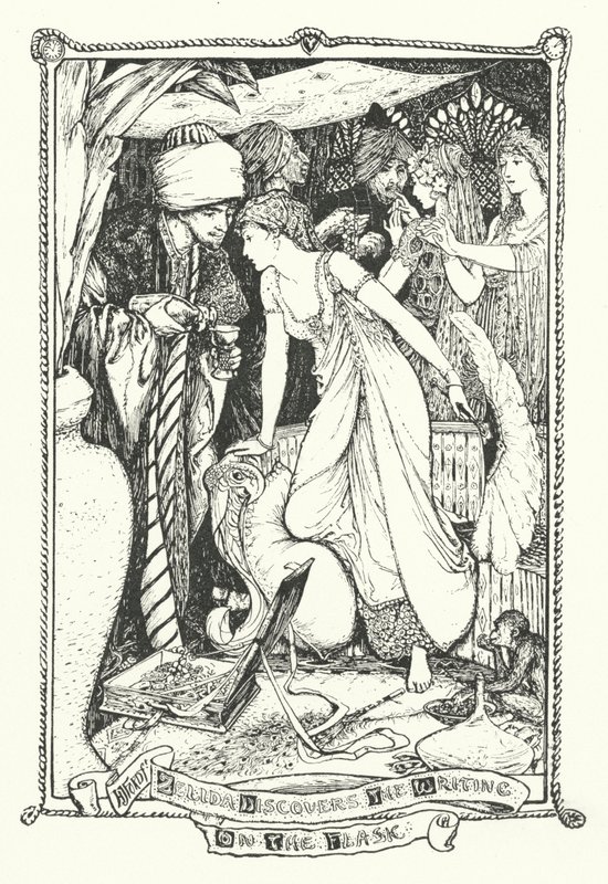 Zelida odkrywa pismo na piersiówce (rycina) autorstwa Henry Justice Ford