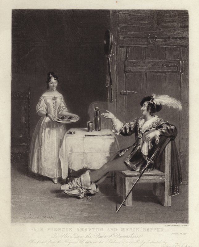 Sir Piercie Shafton i Mysie Happer autorstwa Henry Liverseege